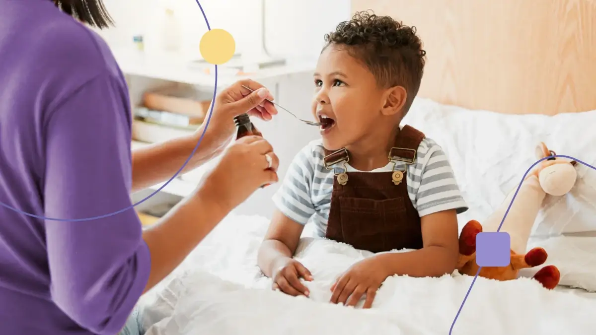 Menino tomando medicamento e autismo, via oral.