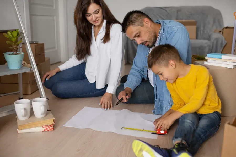 Família iniciando planejamento de férias.