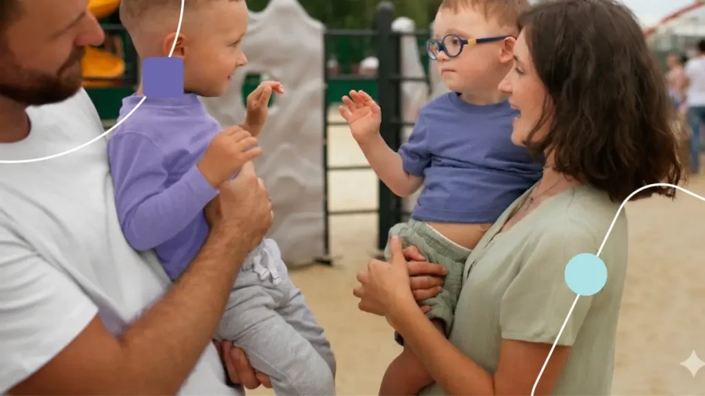 Abril Azul 2026: uma pai e uma mãe de meninos com autismo se conhecendo e um dos eventos no mês de conscientização do autismo.